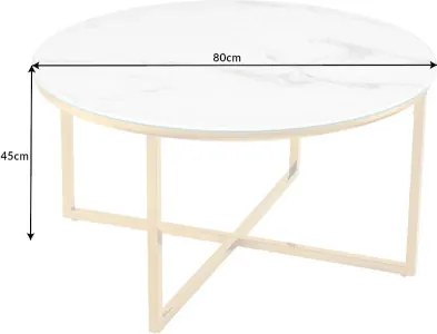 Konferenčný stôl 42160 Elegance Ø80cm Marble Look - Komfort-nábytok