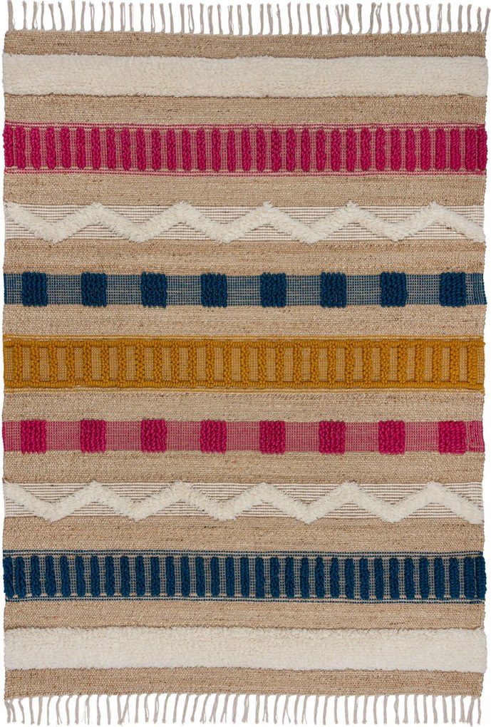 Flair Rugs, AKCIA: 160x230 cm Kusový koberec Jubilant Medina Jute Natural/Multi, viacfarebná, obývacia izba