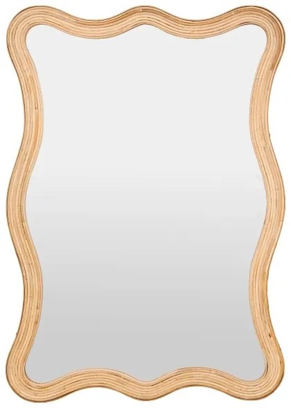 Atmosphera - Nástenné zrkadlo MAGGIE 100x70 cm s ratanovým rámom