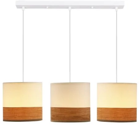Luster na lanku BIANCO 3xE27/40W/230V biela/hnedá