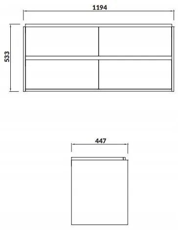 Cersanit Crea, SET B285 skrinka s umývadlom 120 cm, šedá, S801-324