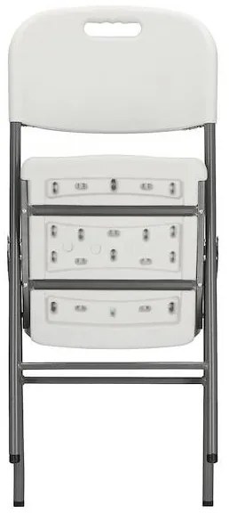 SPRINGOS Set 4 cateringových stoličiek, banketová stolička, turistická stolička do záhrady - biele