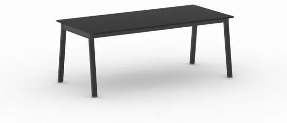 Kancelársky pracovný stôl PRIMO BASIC, čierna podnož, 2000 x 900 mm, grafitová