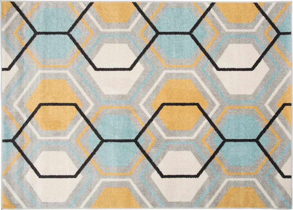 TA Koberec C569B ŠEDÁ/TURQUOIS AZURE Rozmer: 300x400 cm