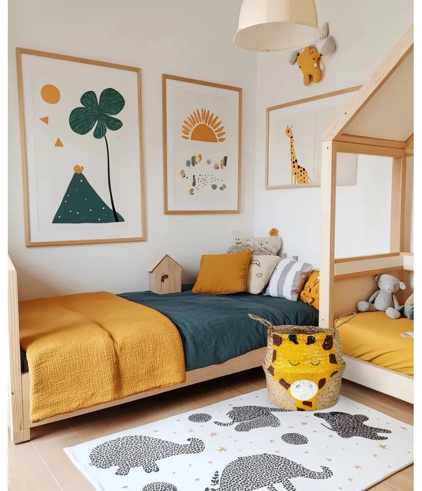 Detský kôš na hračky z morskej trávy v žlto-prírodnej farbe ø 30x28 cm Giraffe – Compactor