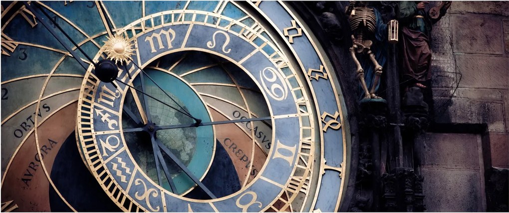 Obraz - Orloj, Praha (120x50 cm)