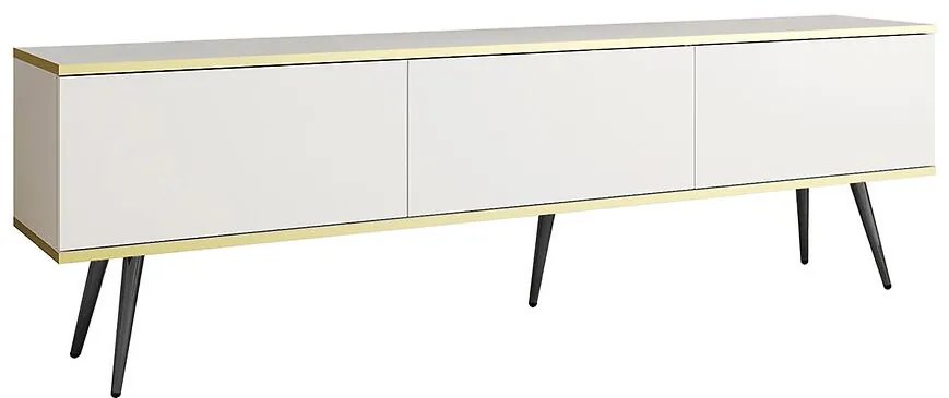 TV stolík Oro 175 Biela+ Čierne nohy