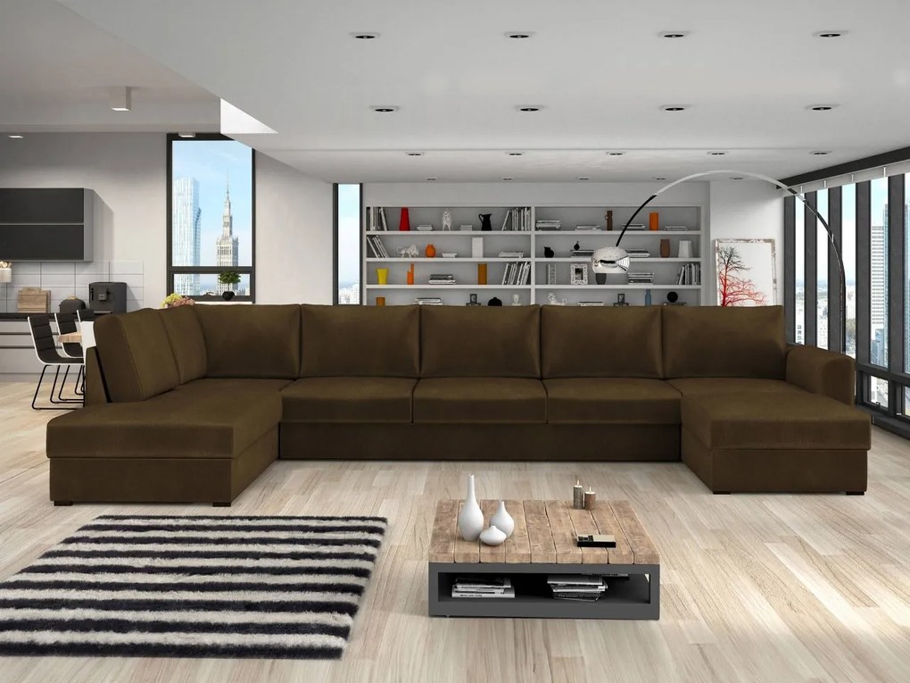 Sedacia súprava Szafran Large, Dostupné poťahy: ekokoža Soft 017 + Lux 06, Strana: Pravá - U