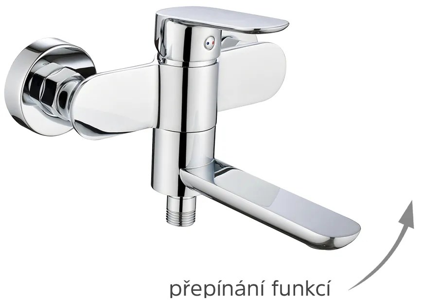 Mereo Mereo, Vaňová nástenná batéria so sklopným ramienkom, Viana, bez príslušenstva, 150 mm, chróm, MER-CBE90203