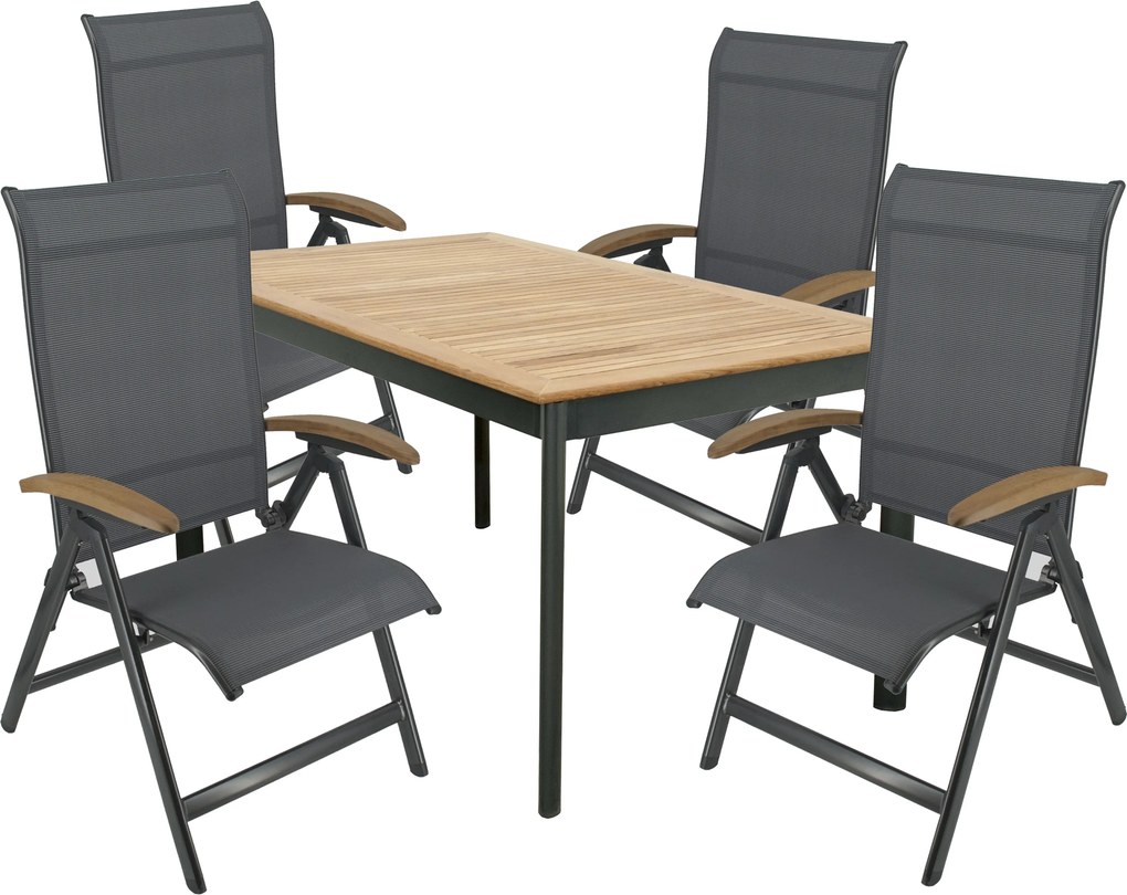 Doppler CONCEPT YELMO FSC® 4+1 - záhradná sedacia súprava (hliník/teakové drevo)