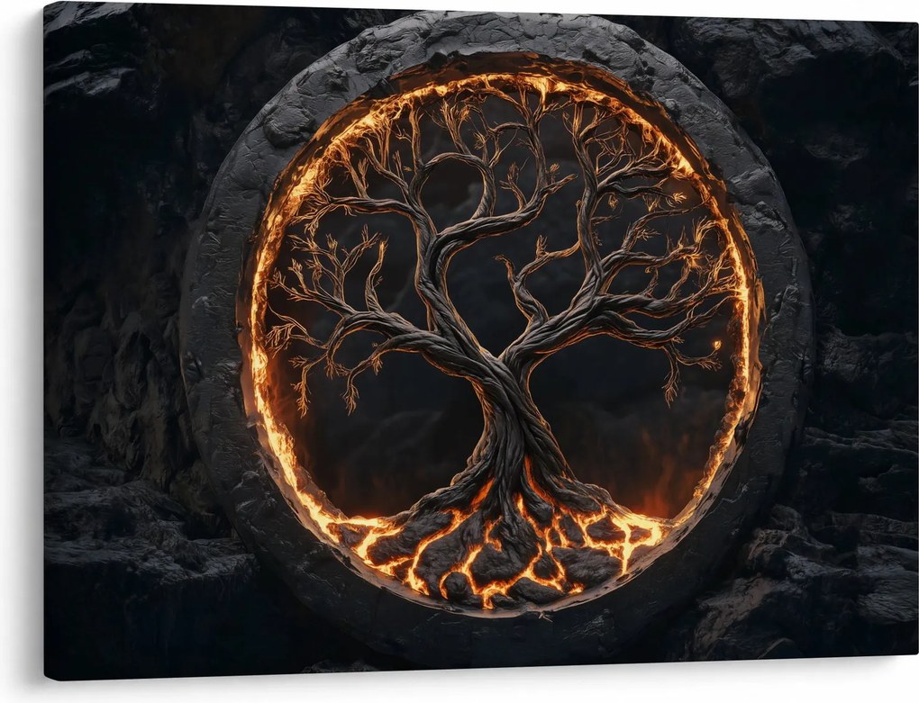 Obraz – Strom života v láve I. (70x50 cm)