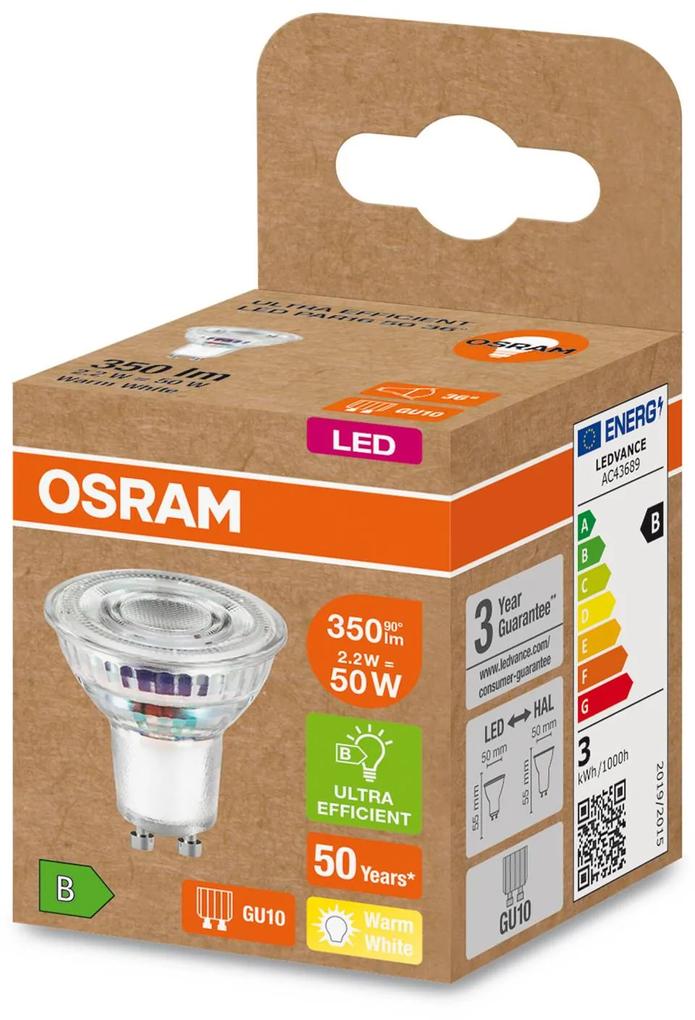 OSRAM LED reflektor GU10 PAR16 2,2W 350lm 827 36°
