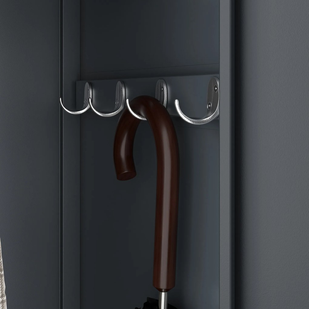 Kovová šatňová štvormodulová skriňa na sokli s policou KACPER II, 600 x 1800 x 500 mm, antracitová