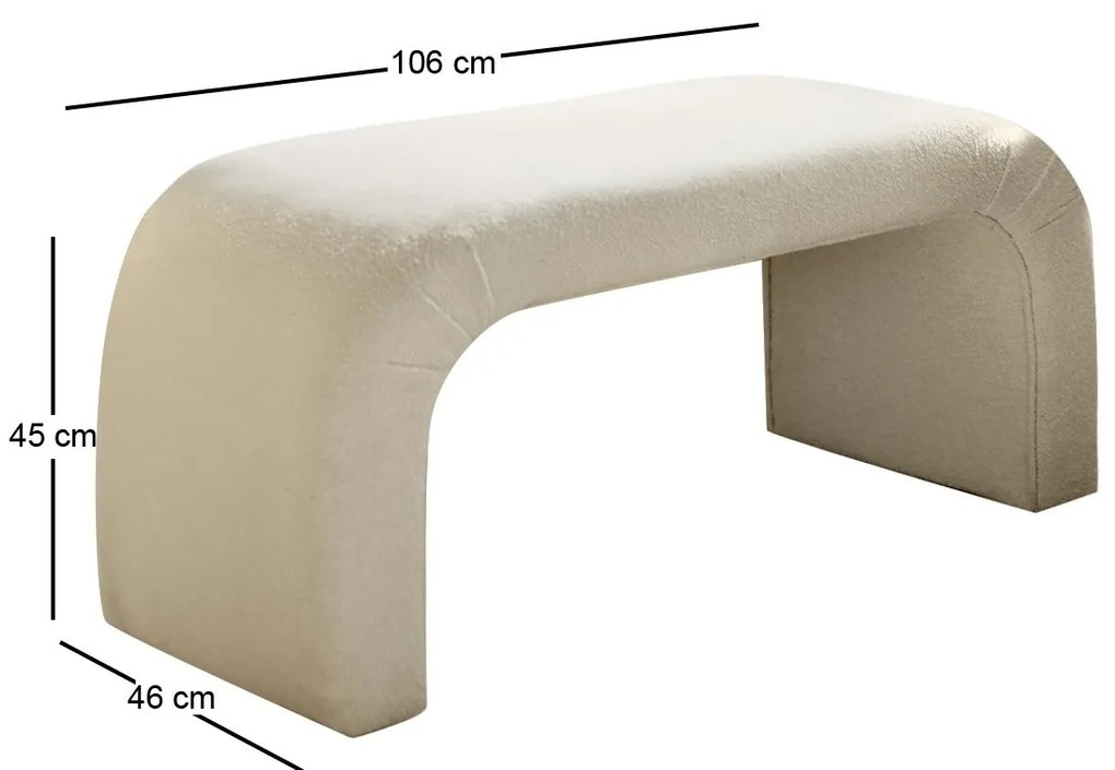 Taburet NU BENCH Teddy biely