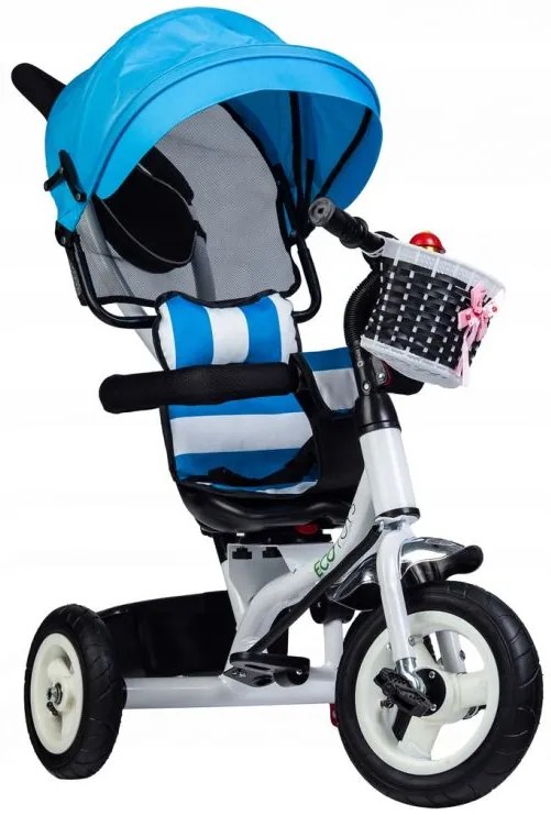 Eco Toys Trojkolka modrá s otačaním sedadla