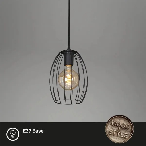 Luster na lanku 1xE27/60W/230V čierny