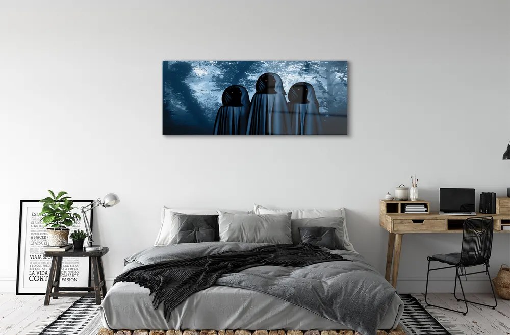Obraz plexi Lesných stromov strašidelnými postavami 120x60 cm