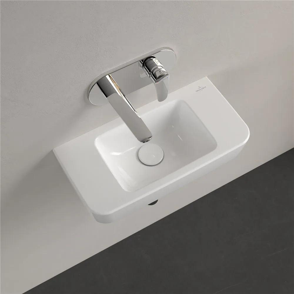 VILLEROY &amp; BOCH O.novo Compact závesné umývadielko bez otvoru, s prepadom, 500 x 250 mm, biela alpská, s povrchom CeramicPlus, 434252R1
