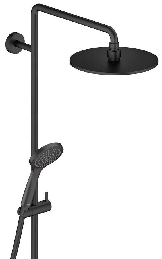 DURAVIT C.1 sprchový systém s pákovou batériou, horná sprcha priemer 240 mm, ručná sprcha 1jet, čierna matná, C14280007046