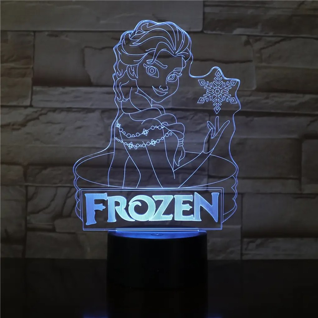3Dmix 3DL-CLK043 – 3D LED nočná lampa - Frozen (Hodiny s budíkom)