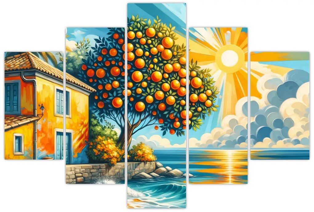 Obraz - Dom s pomarančmi I. (150x105 cm)
