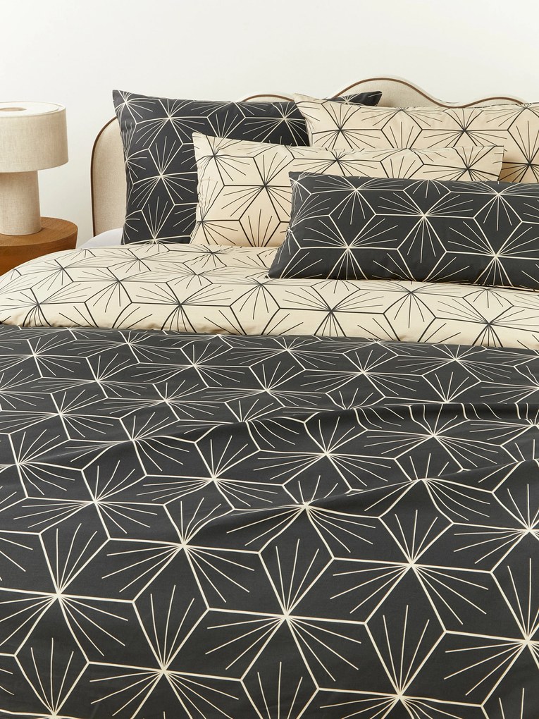 Obojstranná bavlnená obliečka na paplón's geometrickou potlačou Ilda