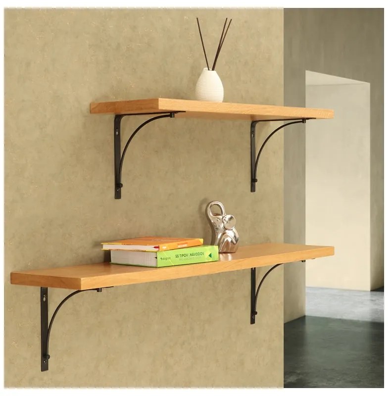 Polica na stenu s konzolou Kira 100 cm DUB