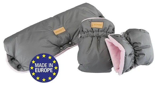 Bomimi FLAF PREMIUM rukavice na kočík, grey-pink