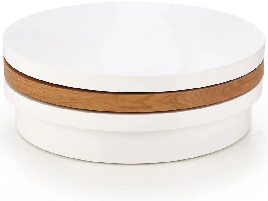 Konferenčný stolík Michelle biela/dub zlatý