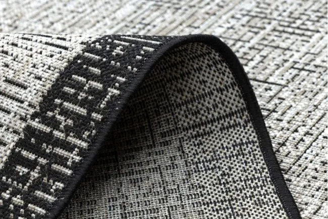 Koberec SIZAL FLOORLUX 20401 Ramka strieborný / čierny