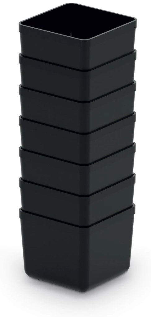 Sada úložných boxů 7 ks UNITEX 5,5 x 5,5 x 16,5 cm černá