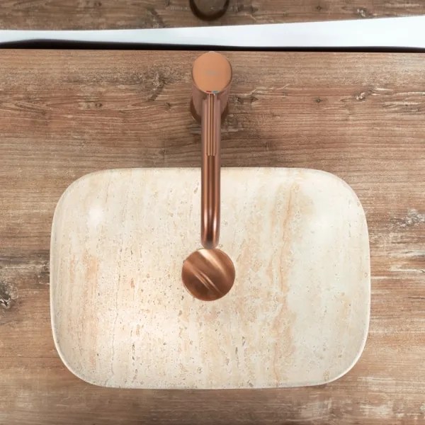 REA-U4700 - Umývadlo na dosku BELINDA 25x36 cm keramika/béžová/imitácia kameňa