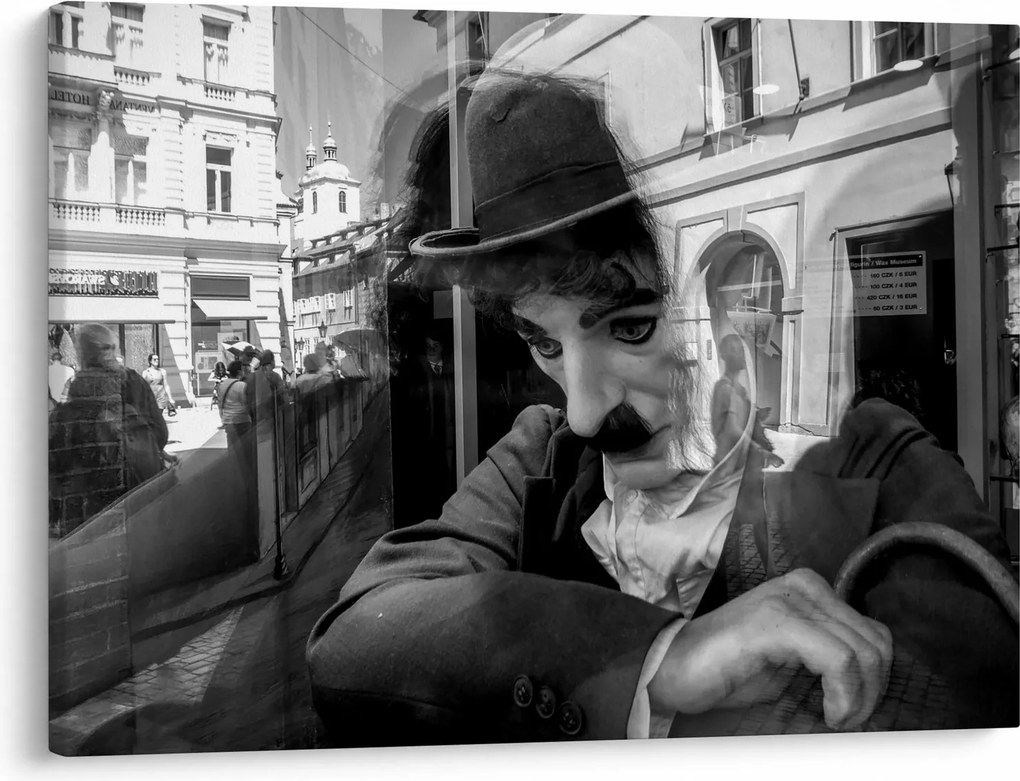 Obraz - Charles Chaplin v Prahe (70x50 cm)