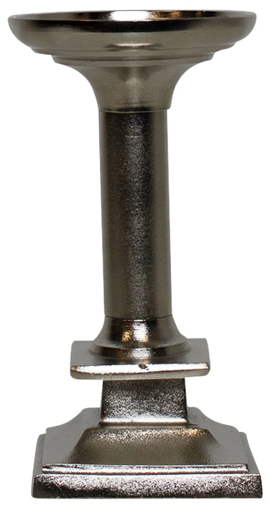 Strieborný kovový svietnik štvorec i - 9*9*17cm