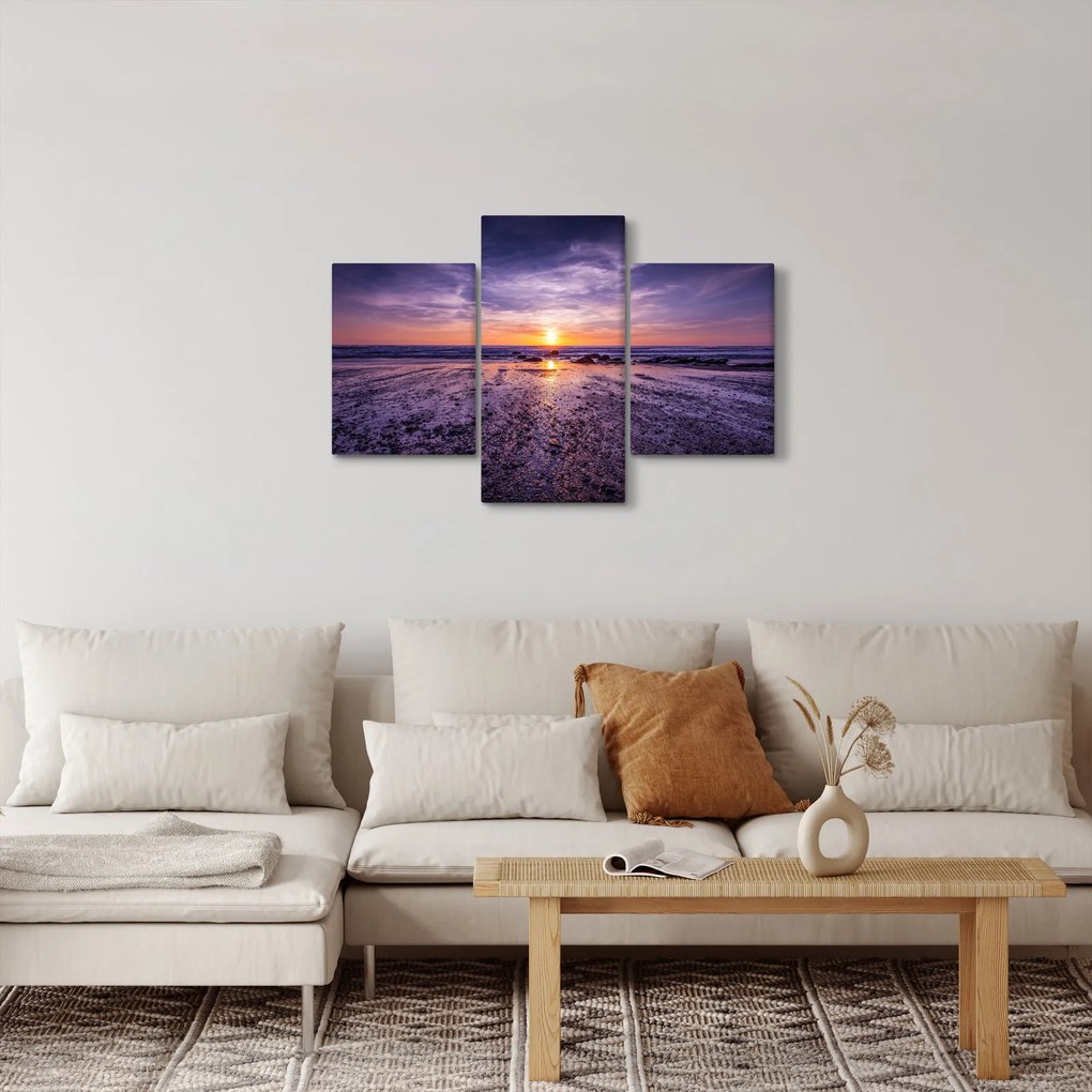 Obraz pláže - západ slnka (90x60 cm)