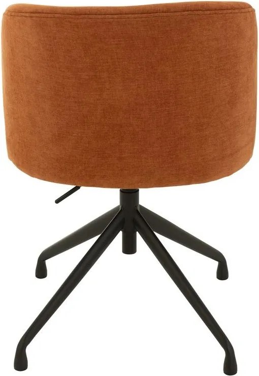 Oranžová zamatová jedálenská točiaca stolička Chair Turn Rusty - 56*48*77cm