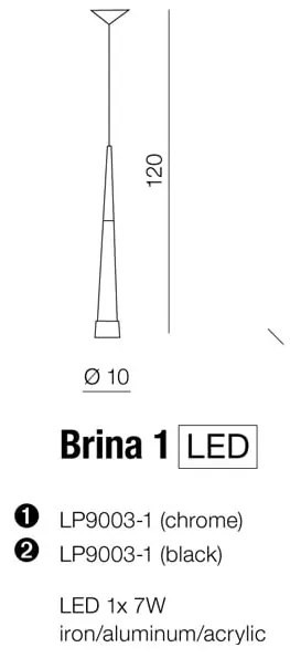 Moderné svietidlo AZZARDO BRINA 1 chrome AZ0932