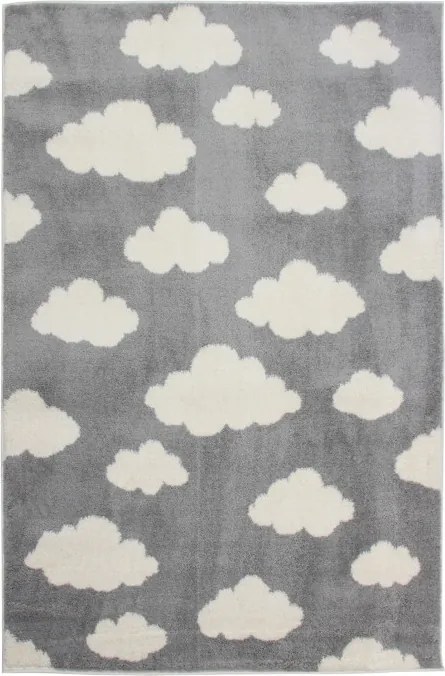 Detský koberec SLIM 6917 sivý / biely