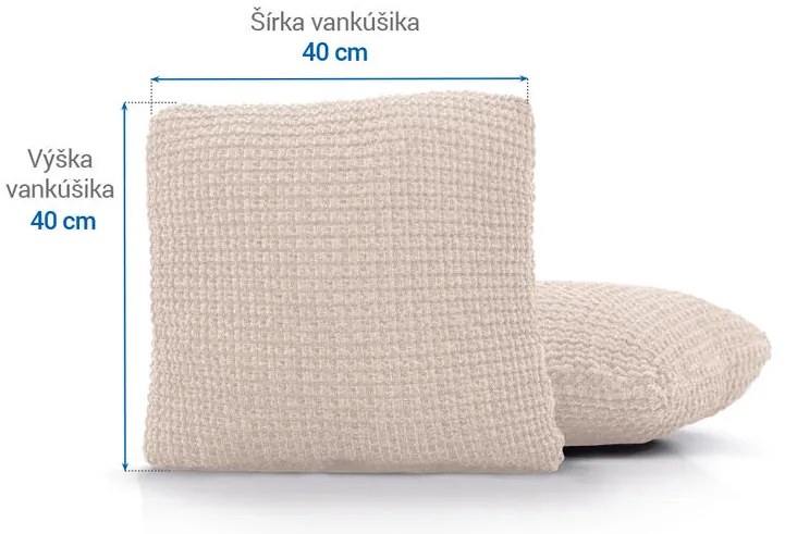Super strečové poťahy RUBINIA smotanová obliečky na vankúšiky 2 ks (40 x 40 cm)