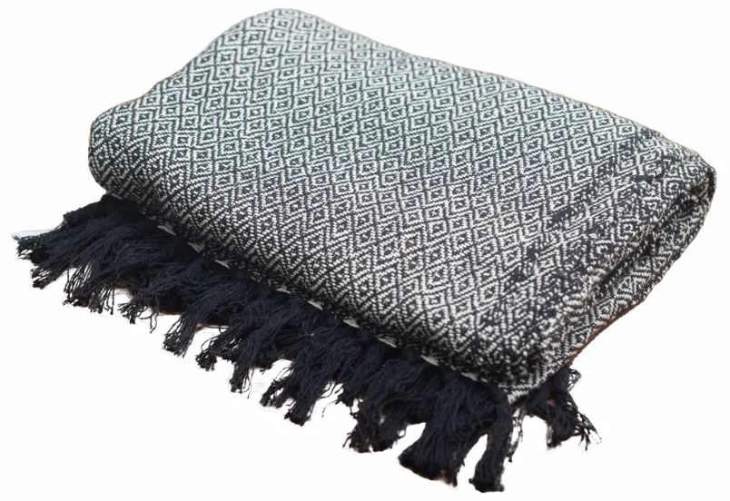 Boho Pohodlný Prehoz - 125 x 150 cm - Drevené Uhlie Sada 5 ks zvýhodnená cena