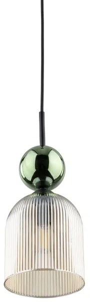 Závesný luster SOPHIA na lanku 1xE14/10W/230V čierna/zelená/dymová béžová