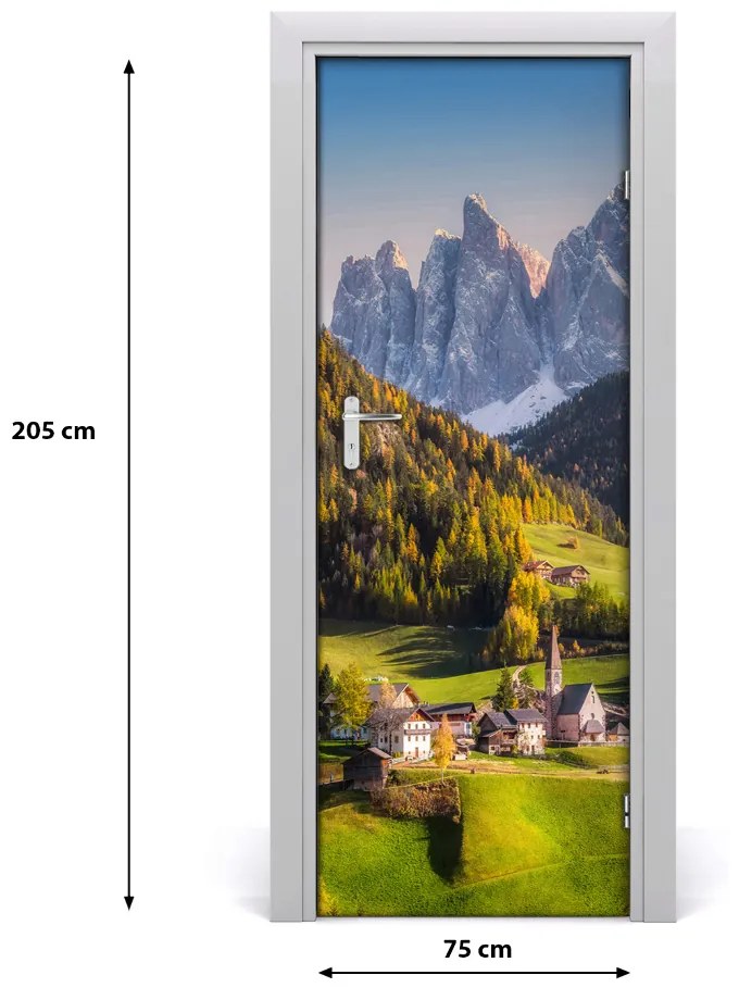 Fototapeta dvere samolepiace mestečko v horách 75x205 cm