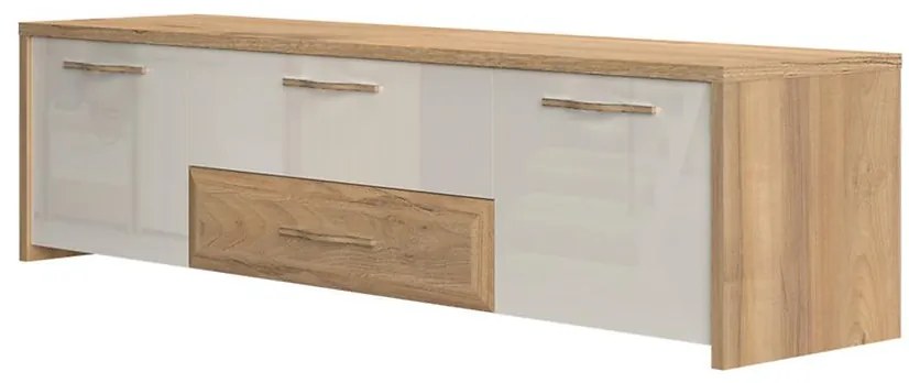 TV stolík Gala TV184-2K2F/GL lakované pacific walnut/beige