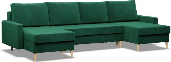 Sedacia súprava BLANK Elegant v tvare U fľaškovo zelená