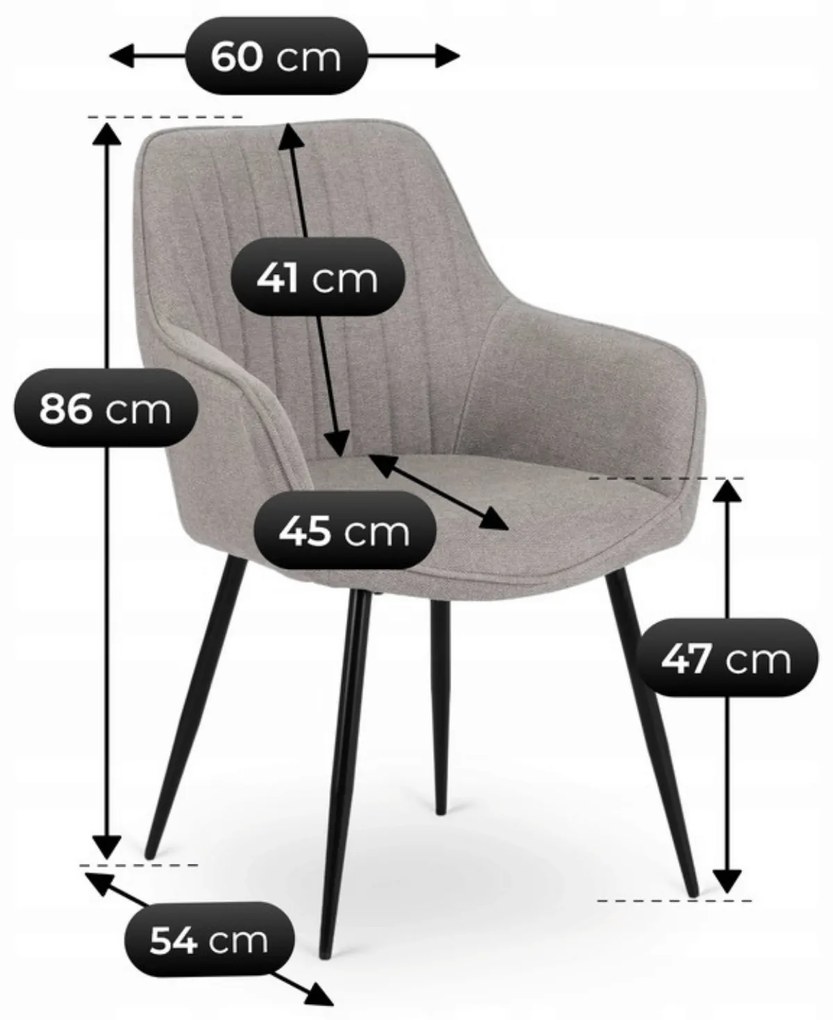 PROXIMA.store - Čalúnená jedálenska stolička MALAGA FARBA: sivá