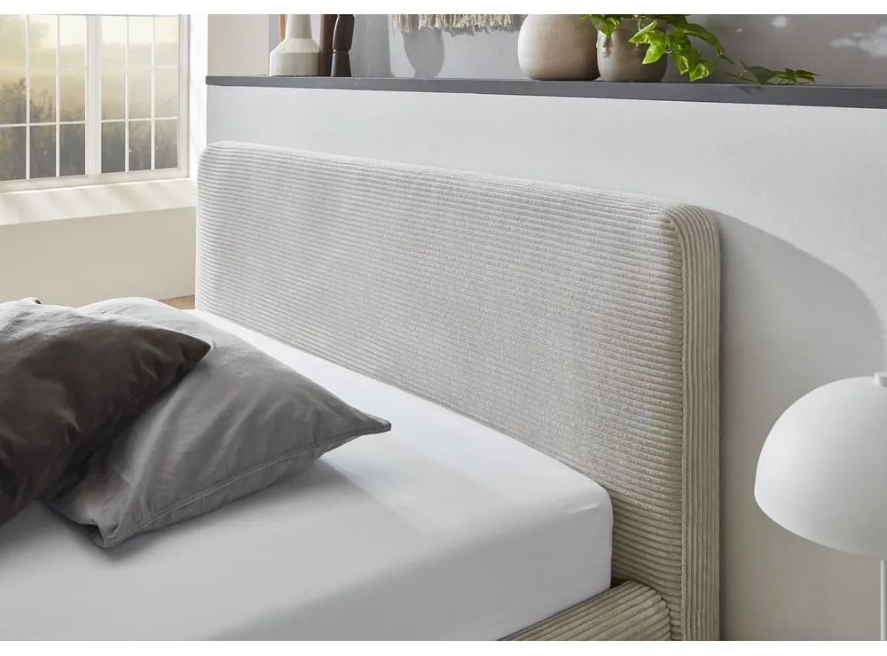 Béžová čalúnená jednolôžková posteľ bez roštu 120x200 cm Mattis – Meise Möbel