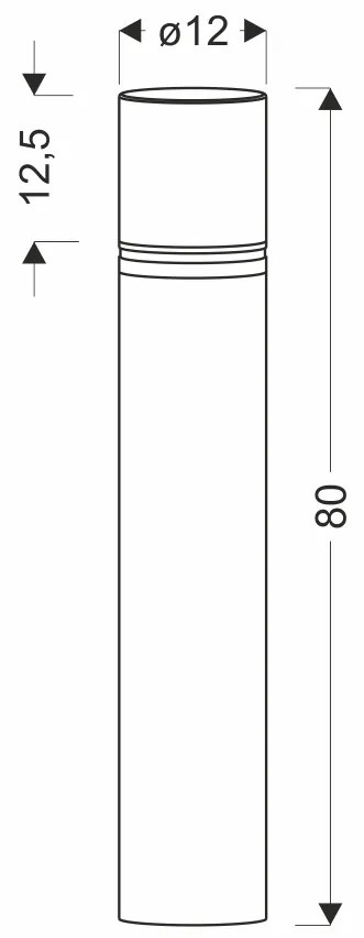 Candellux Čierne záhradné LED stĺpikové svietidlo Sedum 12W IP65 80cm 51-32447