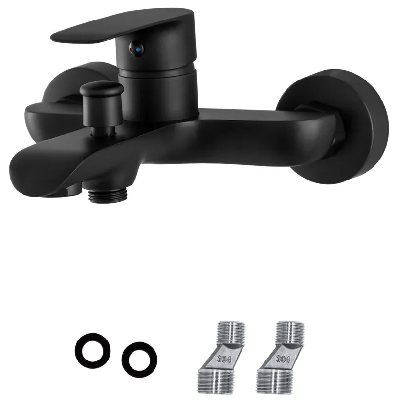 Gamma Pico, nástenná vaňová batéria 150mm, čierna matná, GMA-BPOW-BK