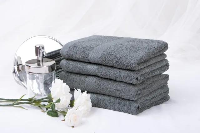 XPOSE ® Froté ručník VERONA 3ks - tmavě šedá 30x50 cm