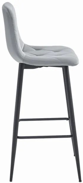 Set štyroch barových stoličiek NADO zamatové strieborné (čierne nohy) 4 ks
